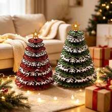 Wooden 3D Christmas Tree Decoration DIY 3D Snowflake Wooden Craft Handmade Christmas Hanging Ornament Desktop Christmas Tree Decor Holiday Snowflake And Leaf Accessories - Multicolor - View 1