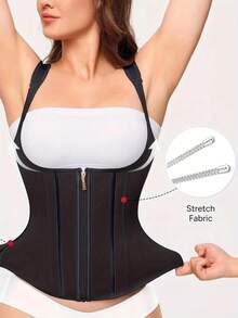 Women'S Waist Trainer Body Shaper Plus Size Tummy Control Cincher Adjustable Straps Body Shaping Waist Cincher Corset - Black - View 3