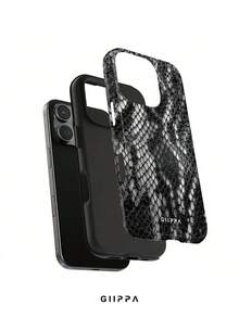 GIIPPA 1pc Black Python Pattern Design Phone 17 Pro Max Phone Case, Compatible With Phone 16 Pro Max, 15 Pro Max, 14 Pro Max, Korean-Style High-End Fashion Fun Phone Case, Suitable For 11/12/13/14/15/16 Pro Max Plus, Elegant Design For Men And Women, Perfect Gift For Girlfriend On Christmas, Valentine's Day, Easter, Wedding Season And Birthday! - Black - View 4
