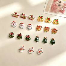 20/50/100pcs Christmas Resin Mini Charms, Santa Claus, Reindeer, Christmas Tree DIY Cream Glue Phone Case Hair Clip Sticker Material - Random Mix - Multicolor - View 4