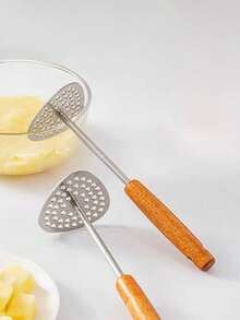 Stainless Steel Potato Masher, Taro Mash Press, Baby Food Crusher, Food Mashing Tool - Brown - View 1
