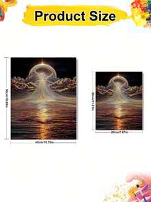 DIY Celestial Light Rays Over Radiant Cosmic Ocean (Frameless Or Framed 8x12 / 16x20 Inches) Paint By Numbers Kit (Acrylic) Arts & Crafts For Adult Beginners, Home Wall Decor, And Holiday Gifts - Sets - View 2