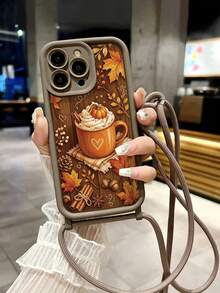 New Maple Leaf Painted Grooved Crossbody Nail Phone Case, High-End Color Block Brown, Thickened Anti-Drop Protective Case, Suitable For IPhone 18, 18 Pro Max, 17, 17 Pro Max, 16/IP16 Pro/IP16 Pro Max/ 16 Plus/14 Pro Max, Dual Nail Hole Protective Case, Detachable Nail Strap Phone Case Compatible With Iphone 15 Pro Max/13 Pro Max/14/7 Plus/12 Pro Max, Soft Silicone Beige 11 Backpack Style Adjustable Nail Strap Phone Case Outer Shell Protective Cover - Multicolor - View 1