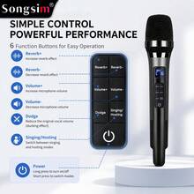 Songsim Professional All-In-One Singing Sound Card Microphone, Peralatan Mikrofon Lengkap untuk Live Streaming/Rekaman, Mendukung Pengiring Bluetooth/Pemantauan Real-Time, Kontrol Reverb/Pengaturan Volume/Simulasi Adegan yang Nyaman, Dilengkapi dengan Adaptor Lightning, Kompatibel dengan Antarmuka Ponsel Type-C/Lightning, Cocok untuk Live Streaming, Karaoke, Streaming, Hiburan - View 2