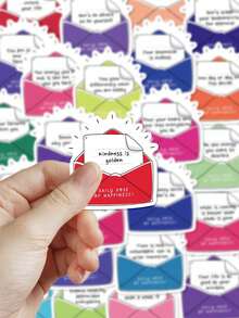 50pcs Daily Little Happiness Stickers For Scrapbook, Planner, Notebook, Greeting Card, Envelope, Guitar, Skateboard, Diary, Luggage, Fridge, Window, Wardrobe, Holiday Birthday Gift, Study Reward Sticker Decals - A Daily Dose Of Happiness - View 5