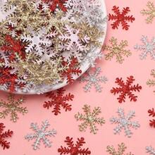 50pcs/Pack Non-Woven Fabric Colorful Gold Glitter Christmas Six-Petal Snowflake Decoration Material 2.5cm Holiday Party Decor Gift Handmade DIY Clothing Box Packaging Accessories Hair Ornament Headpiece Jewelry Accessory Material - Six-petal Snowflake - View 8
