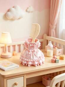 1pc Cute Tray Storage Box, Cute Princess Dress Desktop Organizer, Compact And Beautiful, Suitable For Nursery, Children's Room, Bedroom, Baby Shower Decoration, Baby Gift - Multicolor - View 6