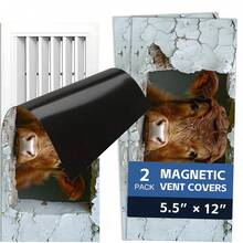 Fun Cartoon Animal Magnetic Ventilation Cover, 12 * 5.5 Inches And 15.5 * 8 Inches, Used As A Flexible PVC Sleeve Cover For Metal Floor, Wall, Ceiling Vents, Ventilation, And Odor Blockers To Prevent Foreign Objects From Falling Off - B - View 49