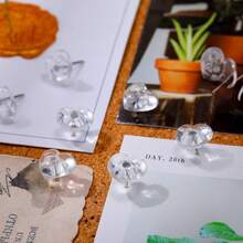 50/100入心形圖釘 透明心形大頭針 塑膠裝飾圖釘，適用於海報、辦公室、照片地圖、學校教室用品 - 多色 - 查看 6
