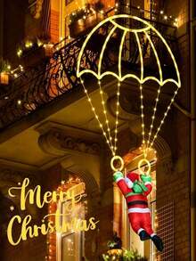 Creative Christmas Santa Parachute Light - USB Powered, 8 Lighting Modes, Colorful Lights To Create Christmas Atmosphere, Essential Christmas Decoration, Suitable For Home Decor, Holiday Gifts And Party Scenes - Parachute Grandpa - View 3