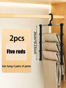 Multi-Layer Pants Rack,Foldable Multi Layer Pants Hanger, Space Saving Foldable Design Ladder Trouser Rack, Anti Slip Multi Rod Clothes Storage Organizer, Creaseless Wardrobe Hanging Holder For Jeans, Leggings,Trousers, Scarves And Household Garments - Multicolor - View 21