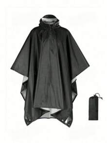 Black Fashionable High-Quality Adult Raincoat, Motorcycle Riding Gear, Windproof Premium Riding Suit For Men And Women, Perfect For Motorcycle Riding, Hiking, Fishing And Work Wear - A - View 1