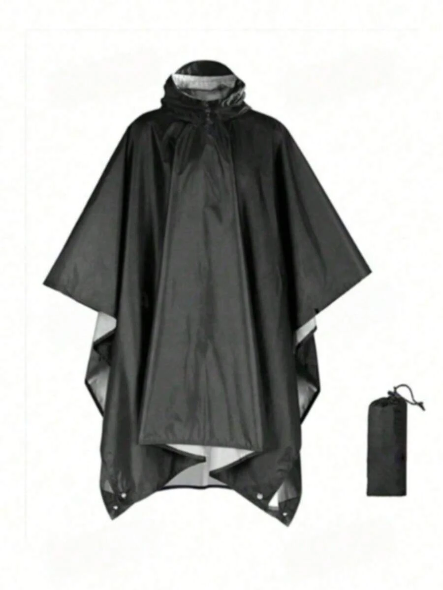Black Fashionable High-Quality Adult Raincoat, Motorcycle Riding Gear, Windproof Premium Riding Suit For Men And Women, Perfect For Motorcycle Riding, Hiking, Fishing And Work Wear - A - View 1