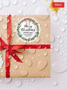 1/30/90/160pcs Customizable Christmas Theme Round Stickers, Multi-Color PVC Waterproof & Oil-Proof, Diverse Christmas Classic Element Combination Design, Suitable For Gift Box Decoration, Item Classification Labeling, Storage Box Identification, Wine Bottle Decoration And More, Perfect For Friends, Colleagues, Family, Christmas, Parties, Birthday Parties - Multicolor - View 21
