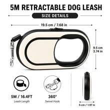 [Retractable Dog Leash] Heavy-Duty Retractable Dog Leash Set, 16FT/5M Anti-Tangle Walking Rope, With Anti-Escape Safety Wristband, One-Click Brake Lock, Comfortable Non-Slip Handle, Suitable For Small, Medium And Large Dogs [Halloween Christmas] Gift - Multicolor - View 7