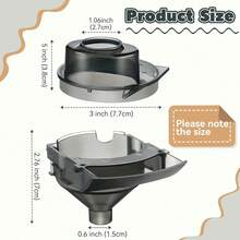 1 Set Formula Dispenser Replacement Funnel, Includes Funnel And Cover, Grey - Grey - View 3