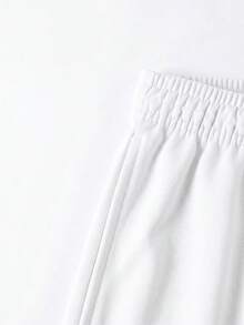 SU ER Men's Summer Casual Loose Drawstring Elastic Waist Wide Leg Long Pants With Drape - White - View 4