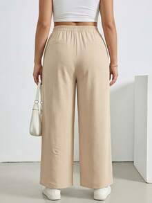 Plus Size Pants - Beige - View 2