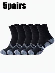 10 Pasang Kaos Kaki Olahraga Pria Setengah Betis Hitam Tahan Aus Menyerap Keringat Berpori dengan Penyangga Lengkung untuk Lari dan Fitness - MultiWarna - View 14