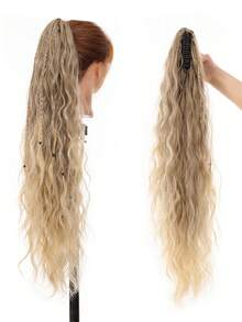 Claw-Clip Ponytail Featuring Long, Wavy Hair And Delicate Braids; A Stylish Accessory Perfect For Music Festivals, Parties, And Everyday Looks. - Multicolor - View 8