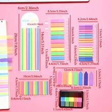 6 Sets Style 1 Set Ultra Thin Index Tabs Labels PET Material Semi-Transparent Plastic Waterproof Sticky Notes Color Series Marker Stickers Student Textbook Record Tabs With Ruler Reading Book Memo Stickers School Supplies Office Document Tabs - one-size - View 12