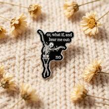 Funny Skeleton Brooch Pin, Dancing Skeleton Enamel Lapel Pin With Slogan, Gothic Punk Badge For Backpack Cloth Hat, Unique Humor Gift For Friends - Multicolor - View 5