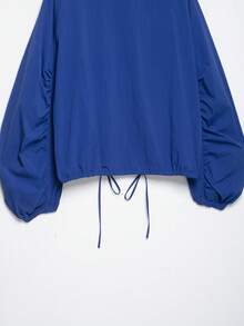 DEEKA Autumn New Women's European & American Style Fashion Minimalist Versatile Tech Fabric Button Jacket - Blue - View 11