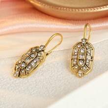 Elegant Hollow Design Earrings For Women, Suitable For Daily Commute, Party, Versatile Niche Ear Jewelry - Gold - View 3