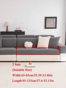 1pc Striped Jacquard Sofa Cover, All-Season Use, Non-Slip, Dust-Proof, Scratch-Resistant, Wear-Resistant, Soft And Delicate Texture, Semi-Cover Sofa Cover, Pet-Friendly, Suitable For 1/2/3/4-Seater And L-Shaped Sofas, Applicable For Living Room, Bedroom, Autumn/Winter Home Decor Sofa Cover - Dark Grey - View 16