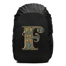 Penutup Hujan Ransel Motif Cetak Huruf Gulir Bunga Dekoratif Vintage, Pelindung Ransel Tali Serut Tahan Air dan Anti Debu, Perlengkapan Outdoor Tahan Lama untuk Mendaki, Berkemah dan Perjalanan - Hitam - View 75