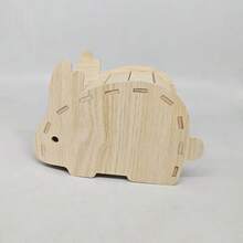 Cute Rabbit Shaped Wooden Hamster Hideout House, Small Pet Sleeping Nest Shelter, Hamster Cage Habitat Decoration Accessories For Hamster, Dwarf Hamster - one-size - View 2