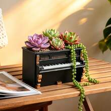 1 Buah Pot Tanaman Berbentuk Piano Vintage Timbul 3D, Cocok untuk Sukulen, Tanaman Merambat Gantung, Pajangan Meja, Pot Bunga Dekorasi Berkebun Artistik dan Kreatif - Pot Bunga Piano - View 7