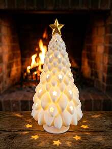 4pcs Christmas Tree Candlestick, Decorative Christmas Statue Ornament With Tree Shape Design, Festive Tabletop Home Decor For Dining Table Fireplace Mantel Living Room Bedroom Entryway, Holiday Party Display And Christmas Gift Decoration - Multi-color - View 6