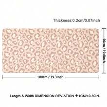 1pc Light Pink Leopard Pattern Faux Leather Desk Pad, Waterproof Oilproof Large Extended Leather Mouse Pad, Computer Keyboard Desk Mat For Work Gaming Study Table Decor - View 10