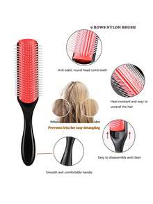 Nylon Air Cushion Styling Comb, Suitable For African Hair Types Including Curly, Wavy, Spiral Hair, Applicable For Wet/Dry/Oily/Coarse/Long Hair, Easily Detangle Curly Hair - Multicolor - View 10