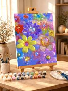 DIY Colorful Crystal Flowers (Frameless Or Framed 8x12 / 16x20 Inches) Paint By Numbers Kit(Acrylic) Arts & Crafts For Adult Beginners, Home Wall Decor, And Holiday Gifts - Sets - View 5