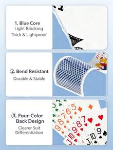 4-Color Poker Cards For Tournaments, Blue Core Paper Cards With Slim Design, High-Quality And Stylish Competition-Grade Playing Cards, Ideal For Home And Tournament Use - Multicolor - View 4