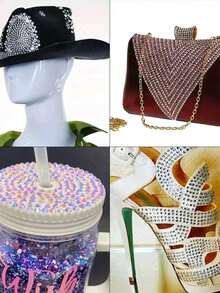 1440pcs/Pack Flat Back Rhinestones, Large Pack Clear White Glass Diamonds, 2mm Silver Rhinestones For Clothing/Stroller/Shoes/Mug/DIY - White - View 6