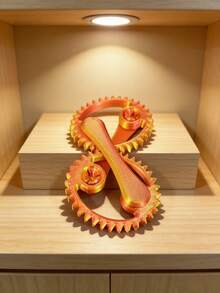 1pc 3D Printed Smooth Rotating Stress Relief Gear, Small Desktop Fidget Toy - Multicolor - View 2