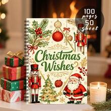 Vintage Christmas Theme A5 Spiral Notebook, 50 Sheets 100 Pages, "Twas The Night Before Christmas" Design, For Office Meeting Records, Classroom Notes, Portable Planner, Professional Use, Holiday Gift - One Book (50 Pages, 100 Pages) - View 13