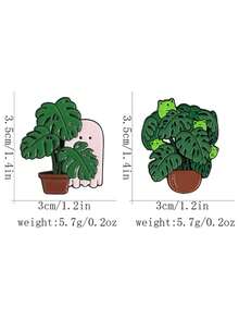 Green Plant Alloy Badge Creative Cartoon Cute Frog Ghost Potted Plant Brooch Clothing Accessory Backpack Charm - Multicolor - View 4