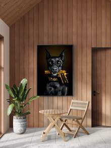 1pc Vintage Dog Canvas Wall Art For Home Decoration - No Frame - A - View 7