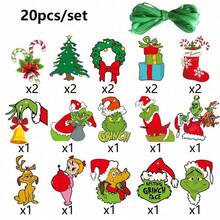 The Grinch The 32/25/20/15pcs The Christmas Theme Party Hanging Decorations, Christmas Tree Ornaments, Christmas Tree Decor - Cookie Monster - View 8