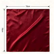 1 Piece 70cm Solid Color Square Scarf - Burgundy - View 4
