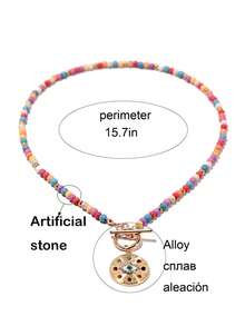 Collar con colgante para mujer, versátil y de moda, se puede regalar a la novia - Multicolor - Ver 3