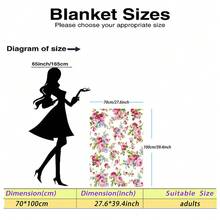 1pc Fresh Pastoral Floral Digital Print Flannel Blanket - Modern Style, Soft Polyester Knitted Fabric Comfortable For All Seasons, Multi-Purpose, Suitable For Sofa, Bed, Travel, Camping, Chair, Gift Blanket - Multicolor - View 14