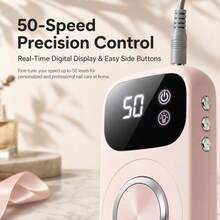 2-In-1 Electric Nail Drill With Built-In UV-LED Gel Curing Light, 50-Speed Adjustable Nail Machine, Complete Drill Bit Set, Portable Waist Clip Nail File, Suitable For Nail Enthusiasts, Beginners, Home Manicure, Travel And Small Nail Studios - A - View 3