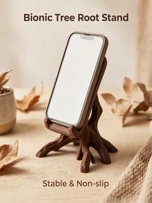 1 buah Hiasan Dudukan Ponsel dengan Desain Akar Pohon Bergaya Vintage yang Terinspirasi dari Peri - Sebuah Hiasan Meja Kreatif yang Cocok untuk Rumah dan Kantor. Dilengkapi dengan Ujung Kayu Berwarna Cokelat Klasik. - beraneka warna - View 7
