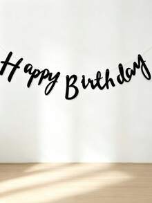 1pc Birthday Party Decoration Banner, Black Paper Hanging Flag, Suitable For Party Decoration, Back To School, Valentine's Day, Wedding, Birthday - Multicolor - View 4