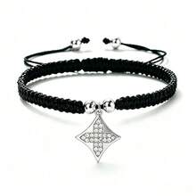 1Pc Sparkling Rhinestone Four Pointed Star Charm Bracelet Adjustable Handmade Woven Rope Bangle Fashion Wristband Jewelry Gift For Women - Four-pointed Star - View 14